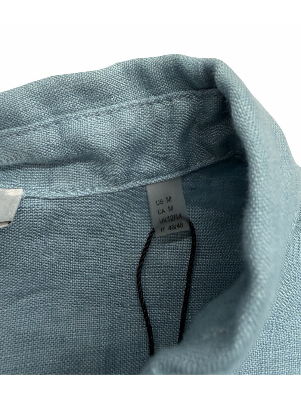 Elie Tahari Lesley Shirt & Pant 2 Piece Set Embroidered Linen Blue Breeze Size M - Picture 10 of 11